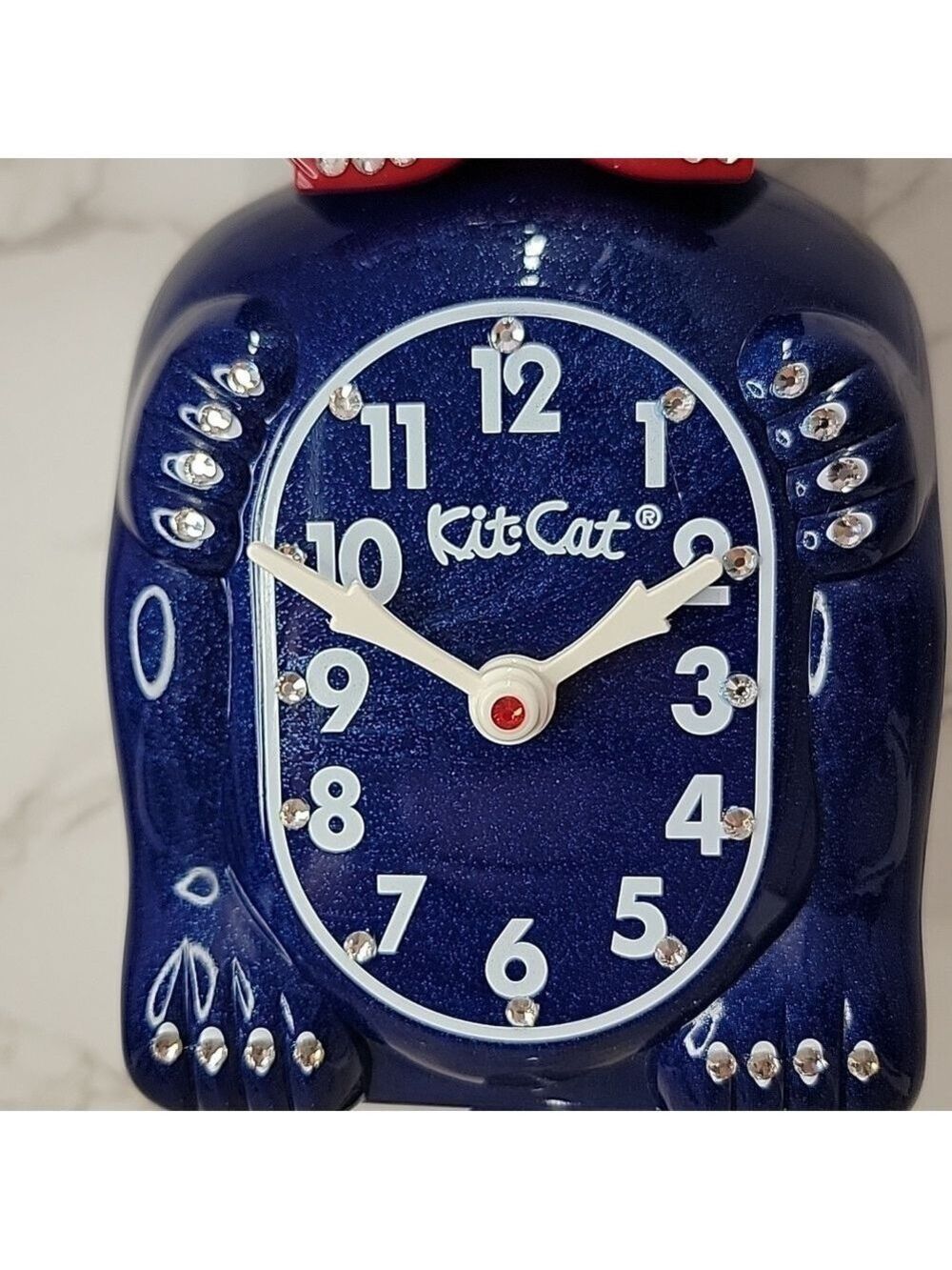 Rare Jeweled Red, White & Galaxy Blue Kit-Cat Klock LIMITED EDITION - Picture 5 of 16